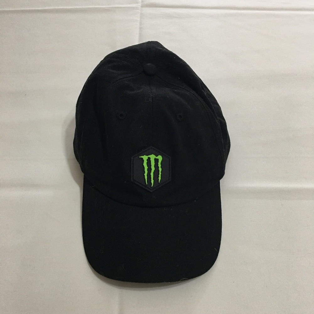 Monster Energy Baseball Hat Mens One Size Black Green Logo Snapback